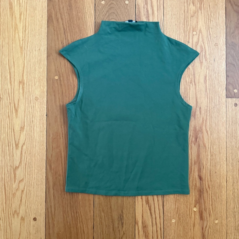 J Crew Mock Neck Tank in Olive Green Large Bodycon
